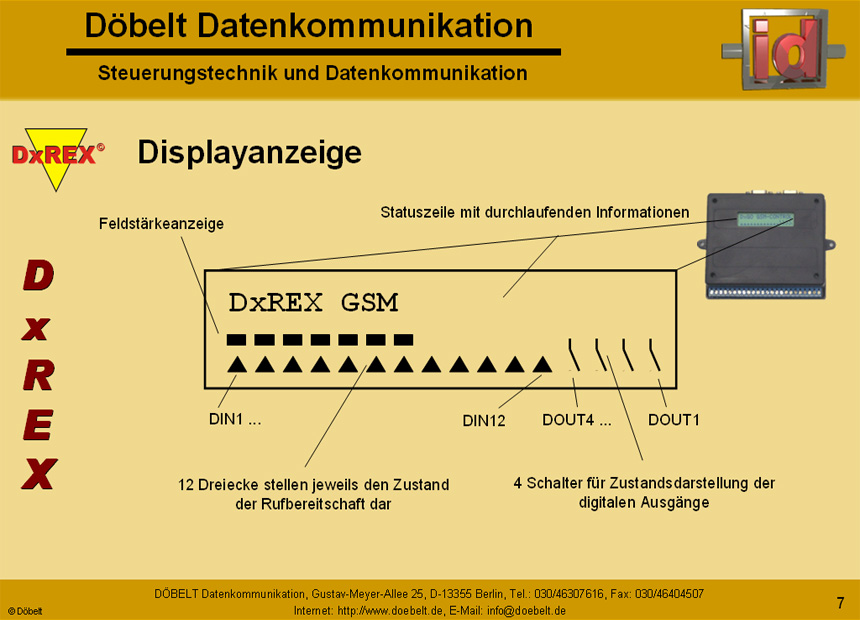 Dbelt Datenkommunikation - Produktprsentation: dxrex - Folie 7