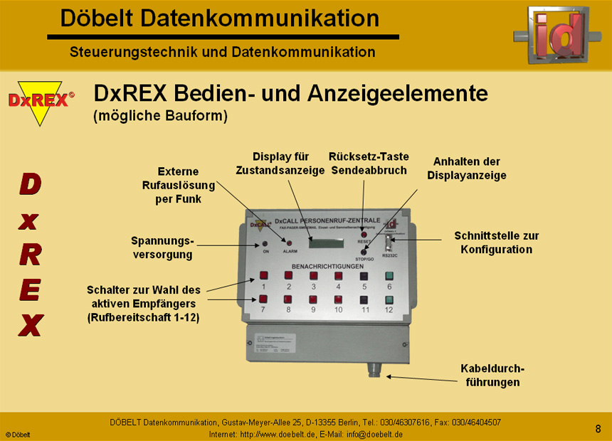 Dbelt Datenkommunikation - Produktprsentation: dxrex - Folie 8