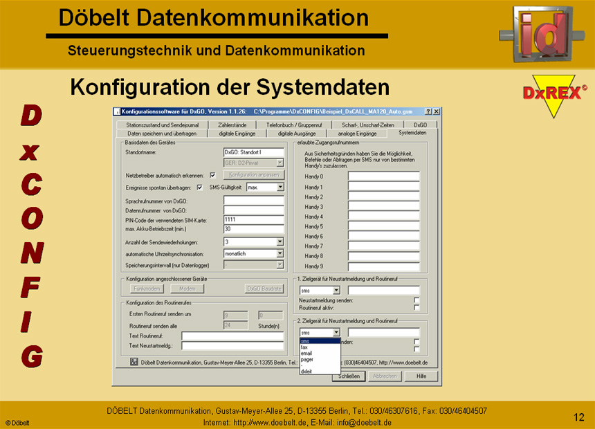 Dbelt Datenkommunikation - Produktprsentation: dxrex - Folie 12