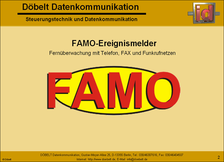 Dbelt Datenkommunikation - Produktprsentation: famo - Folie 2