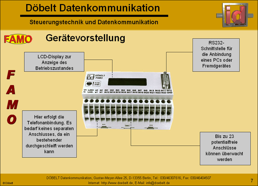 Dbelt Datenkommunikation - Produktprsentation: famo - Folie 7