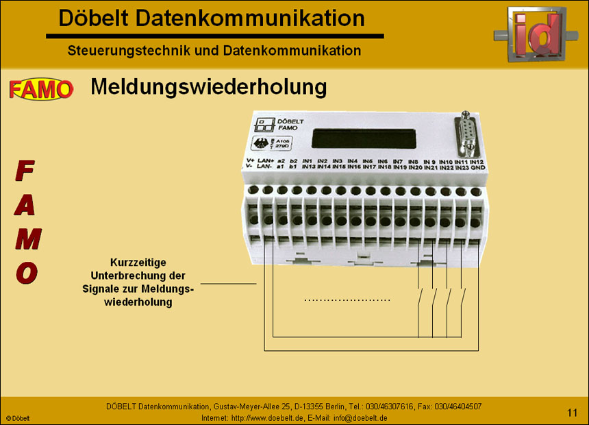 Dbelt Datenkommunikation - Produktprsentation: famo - Folie 11