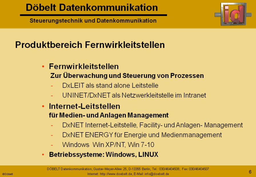 Dbelt Datenkommunikation - Produktprsentation: firma - Folie 6