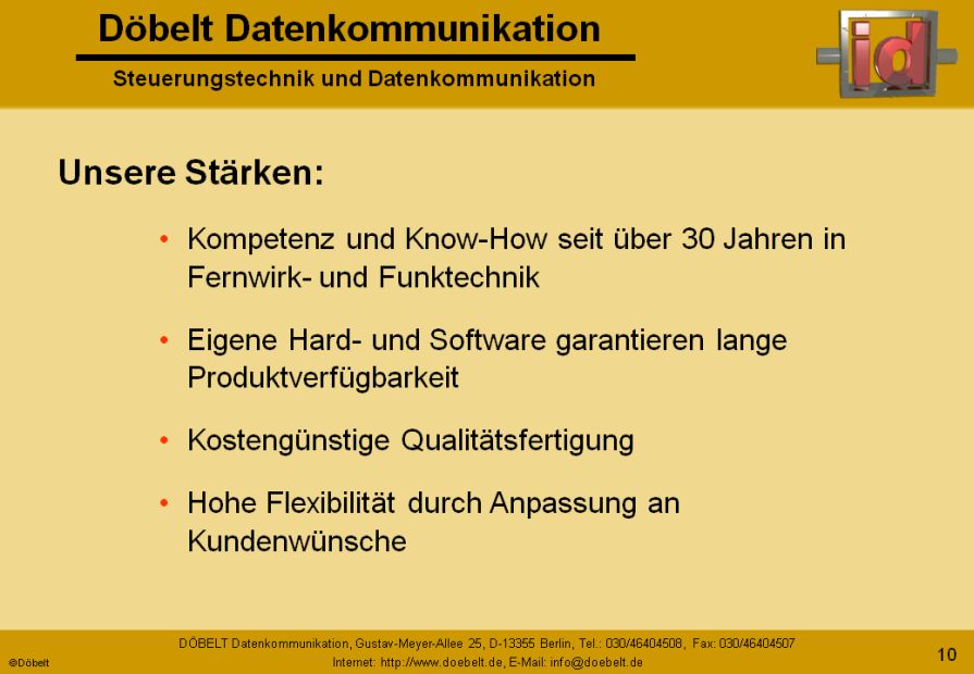 Dbelt Datenkommunikation - Produktprsentation: firma - Folie 10