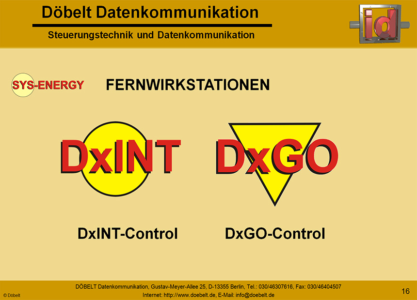 Dbelt Datenkommunikation - Produktprsentation: sys-energie - Folie 16