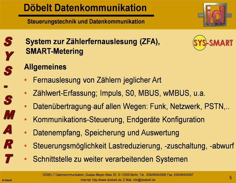 Dbelt Datenkommunikation - Produktprsentation: sys-smart - Folie 5