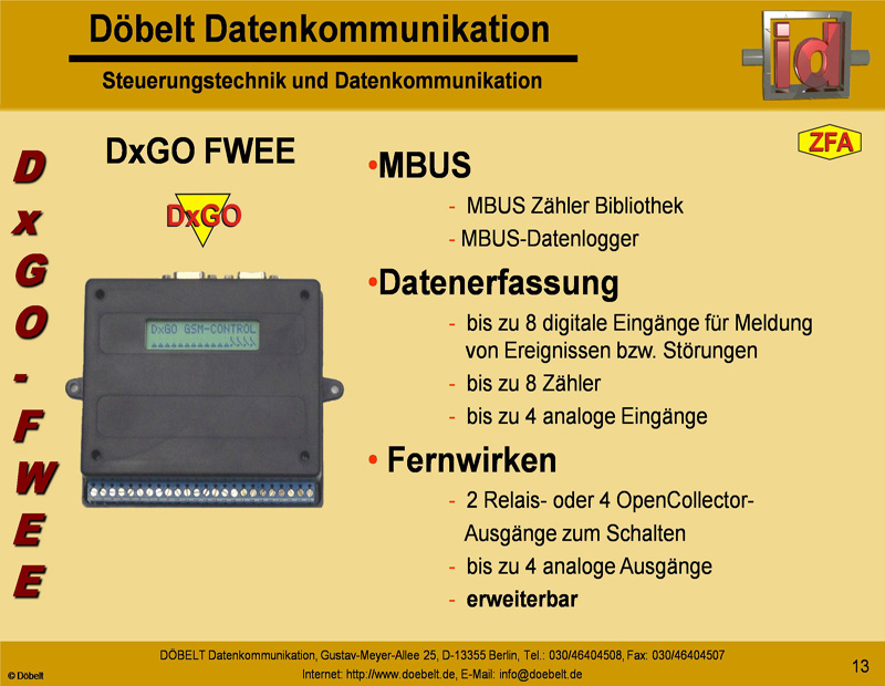Dbelt Datenkommunikation - Produktprsentation: sys-smart - Folie 13