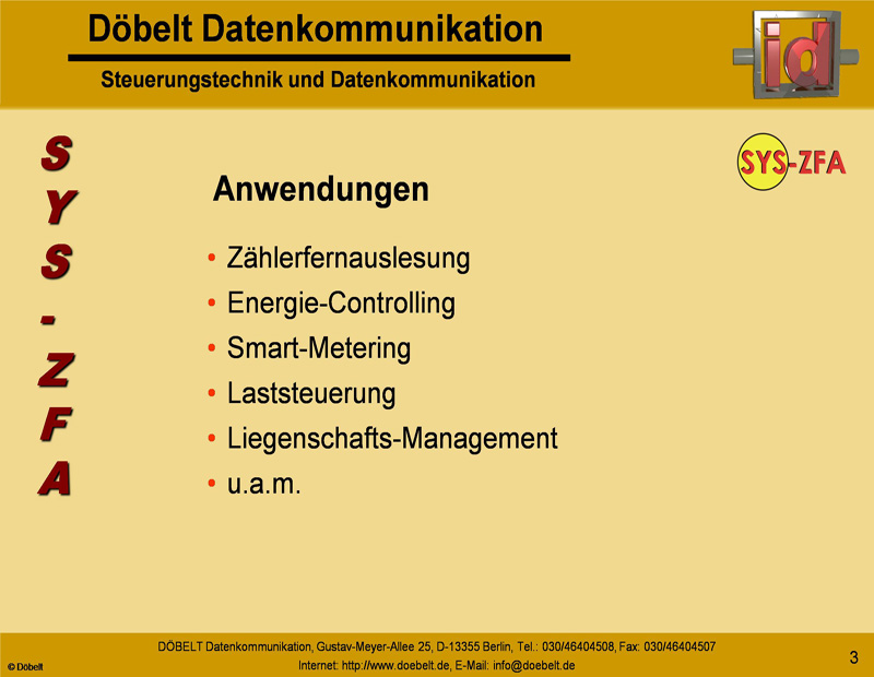 Dbelt Datenkommunikation - Produktprsentation: sys-zfa - Folie 3