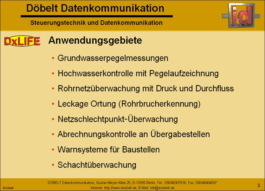 Dbelt Datenkommunikation - Produktprsentation: syswater - Folie 3