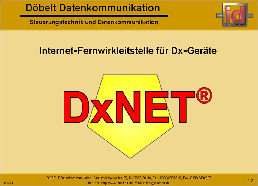 Dbelt Datenkommunikation - Produktprsentation: syswater - Folie 22