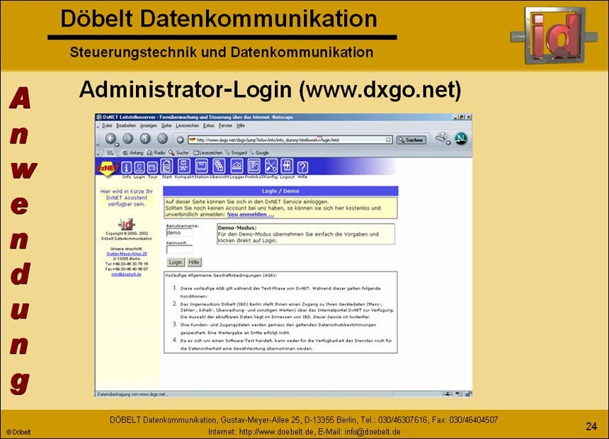 Dbelt Datenkommunikation - Produktprsentation: syswater - Folie 24