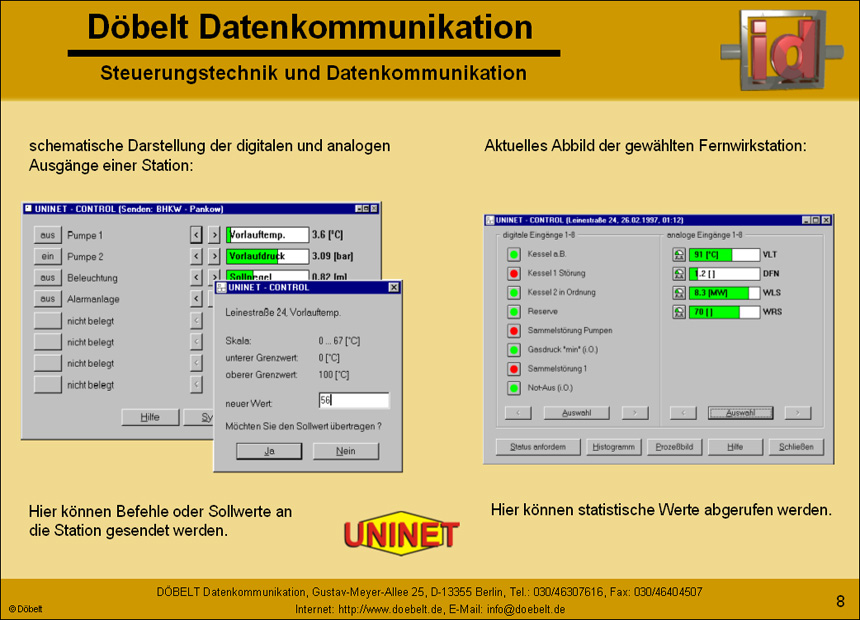 Dbelt Datenkommunikation - Produktprsentation: uninet - Folie 8