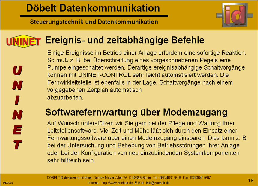Dbelt Datenkommunikation - Produktprsentation: uninet - Folie 18