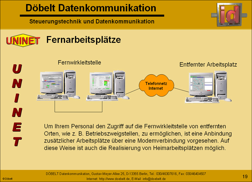 Dbelt Datenkommunikation - Produktprsentation: uninet - Folie 19