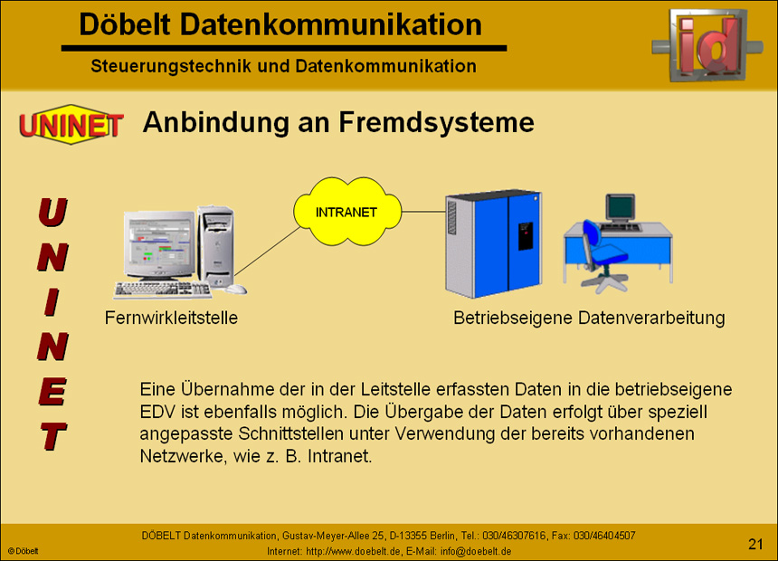 Dbelt Datenkommunikation - Produktprsentation: uninet - Folie 21