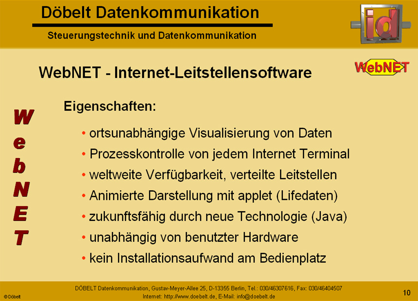 Dbelt Datenkommunikation - Produktprsentation: webnet - Folie 10