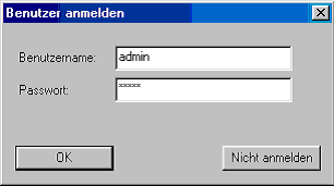 Screenshot 1: Benutzer anmelden