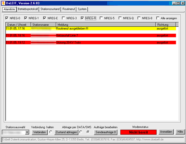 Screenshot 20: Registerkarte Alarmliste (kundenspezifisch)