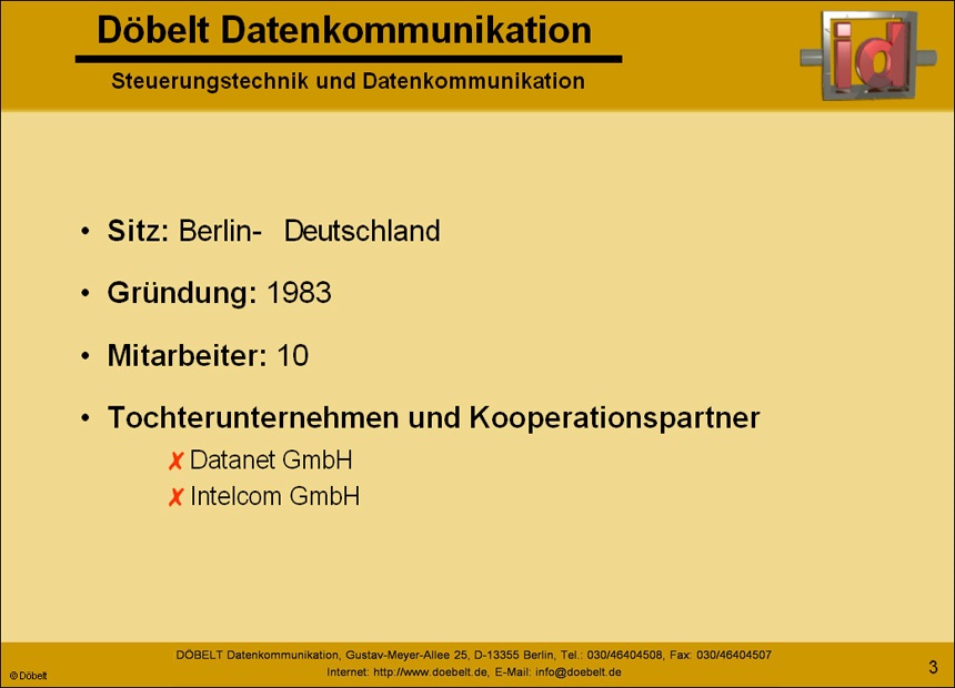 Dbelt Datenkommunikation - Produktprsentation: firma - Folie 3