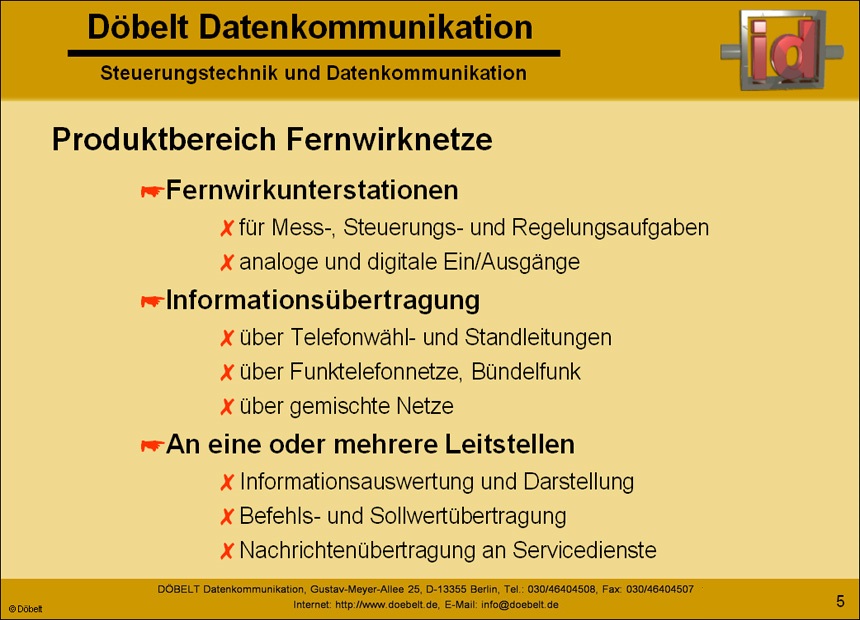 Dbelt Datenkommunikation - Produktprsentation: firma - Folie 5