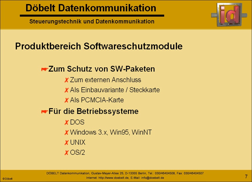 Dbelt Datenkommunikation - Produktprsentation: firma - Folie 7