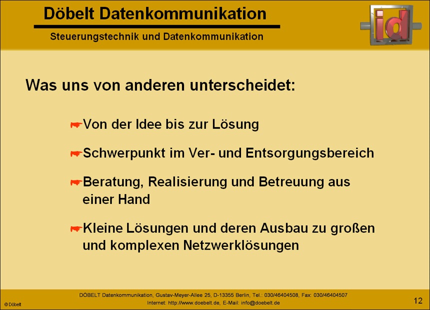 Dbelt Datenkommunikation - Produktprsentation: firma - Folie 12